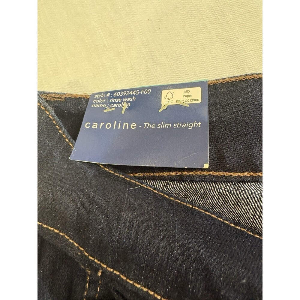 Bandolino Women Jeans Caroline Slim Straight Leg Pants Size 18 Dark Wash - Picture 5 of 6